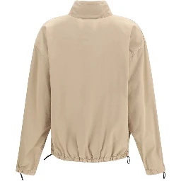Beige Cotton Full-Length Jacket