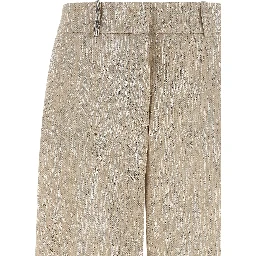 Beige Viscose Casual Pants