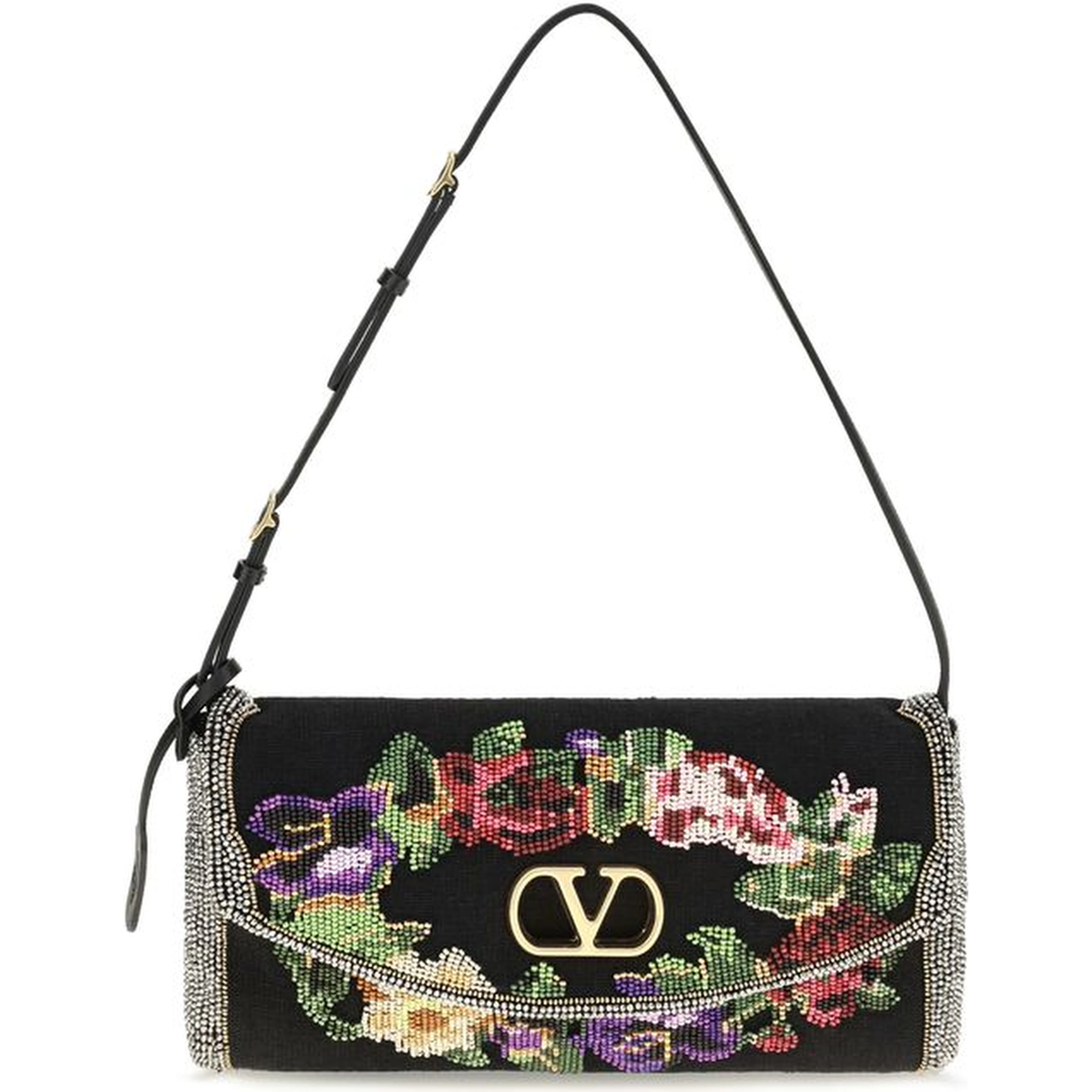Multicolor Linen Shoulder Bag