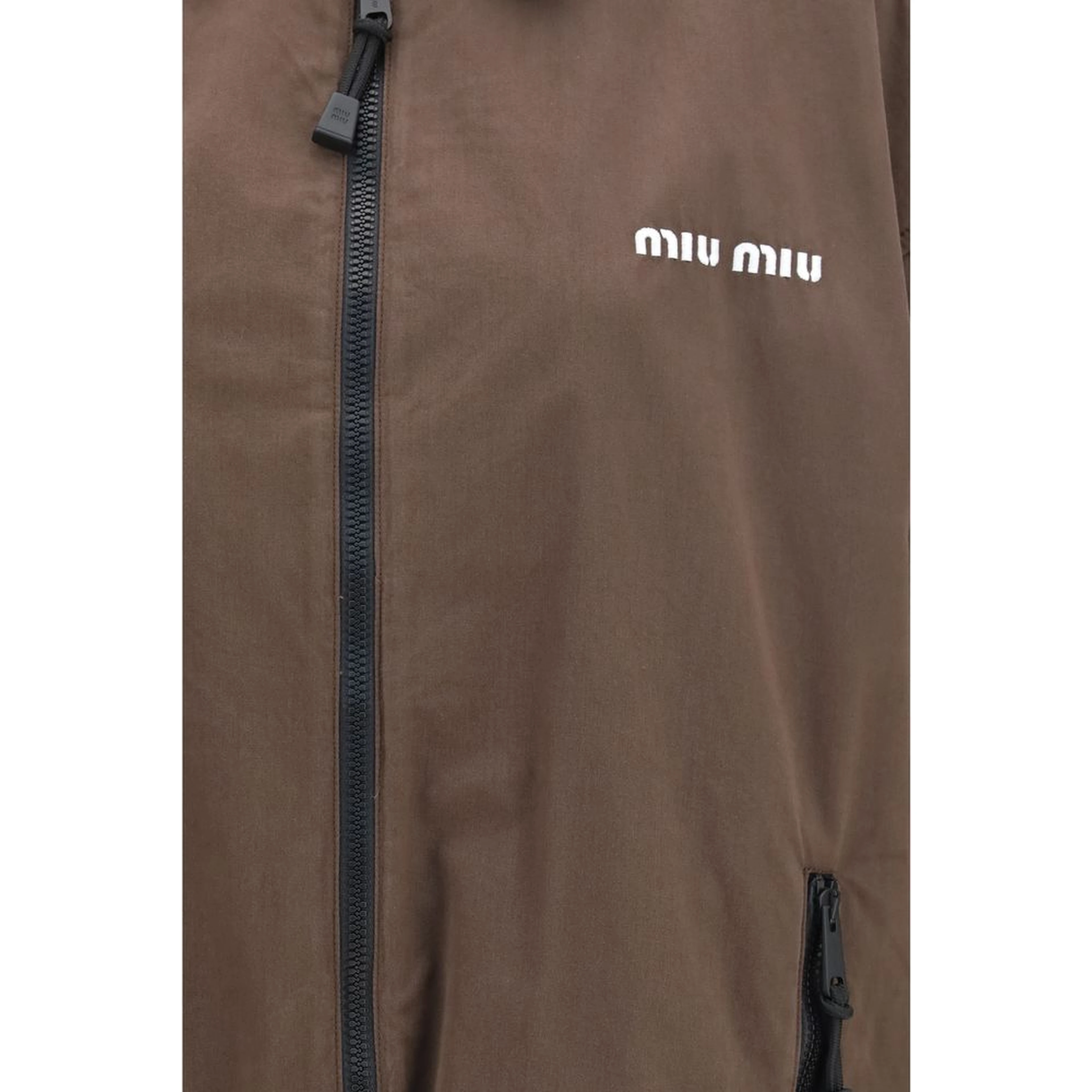 Brown Cotton Full-Length Jacket