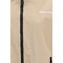 Beige Cotton Full-Length Jacket