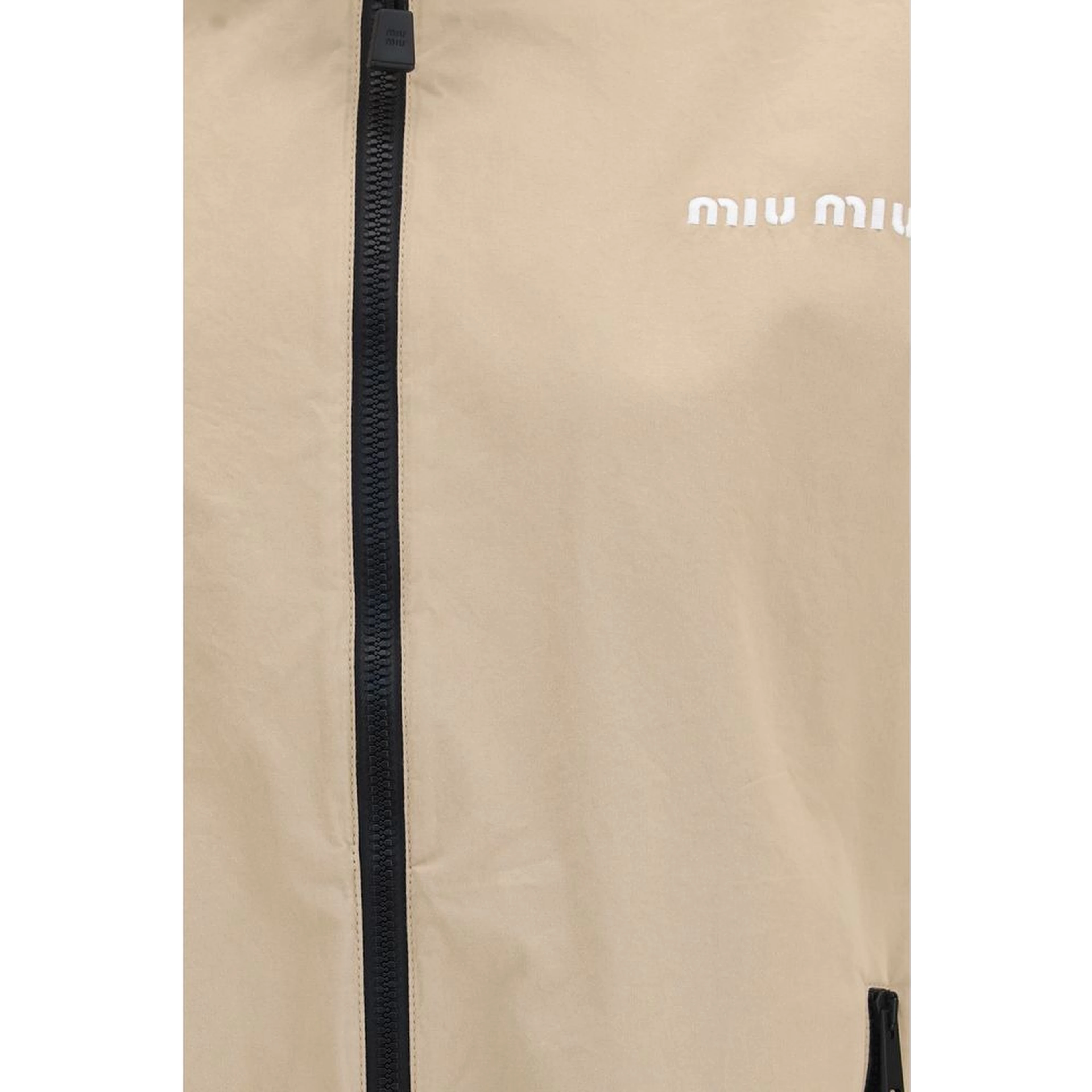 Beige Cotton Full-Length Jacket