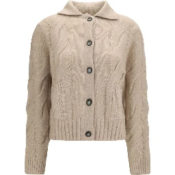 Beige Cashmere Cardigan