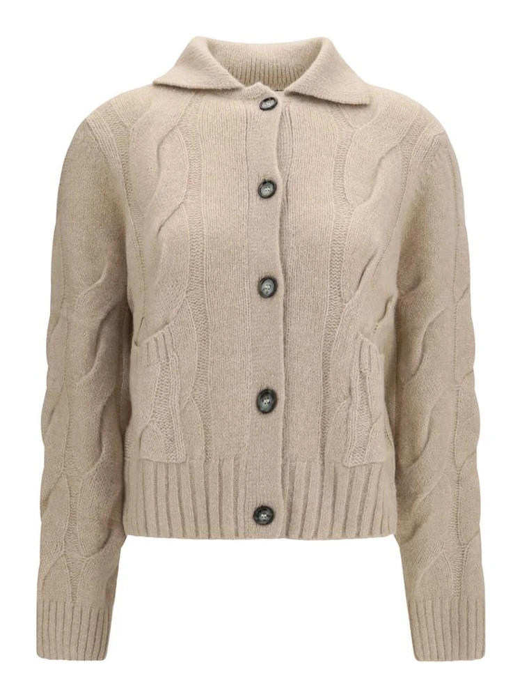 Beige Cashmere Cardigan