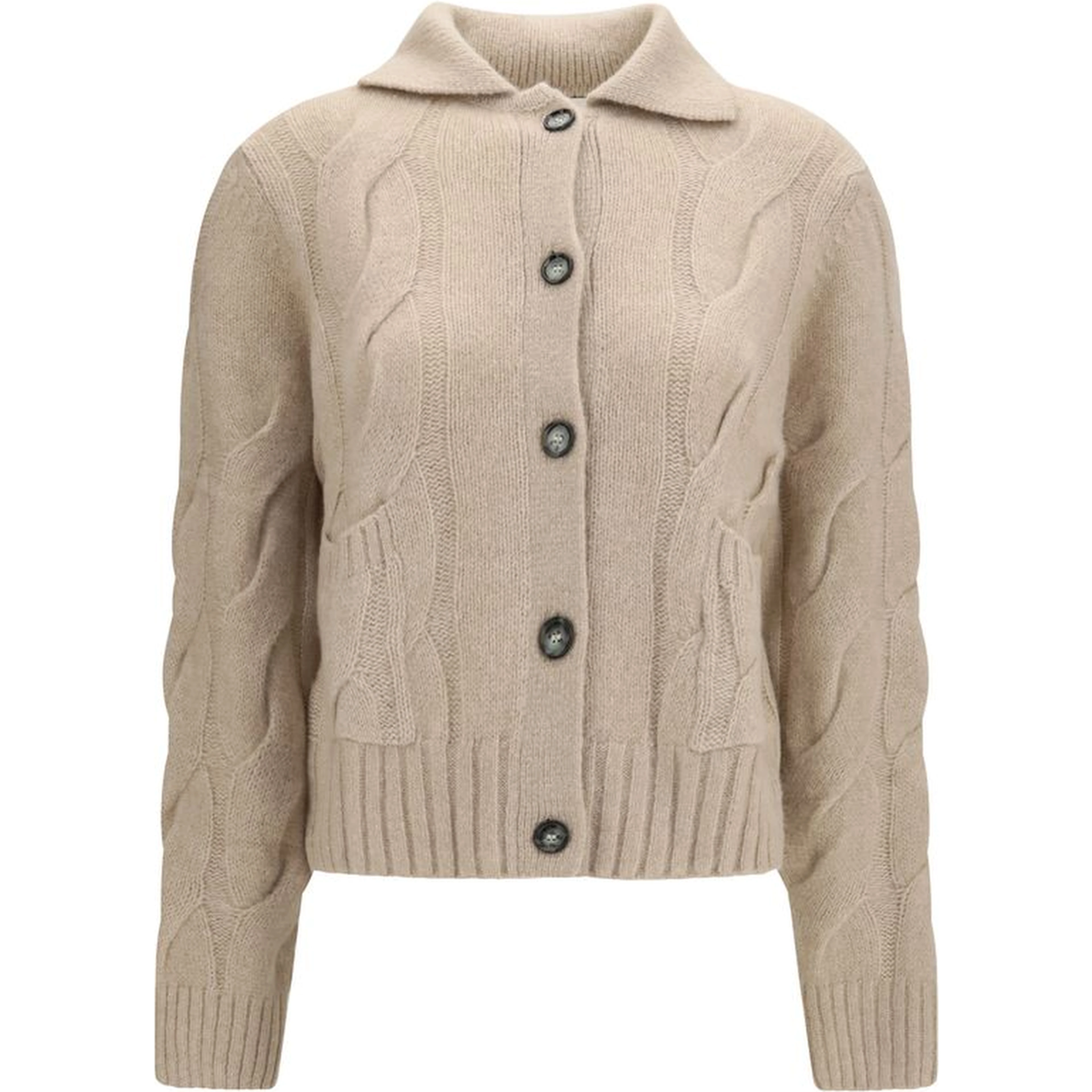 Beige Cashmere Cardigan