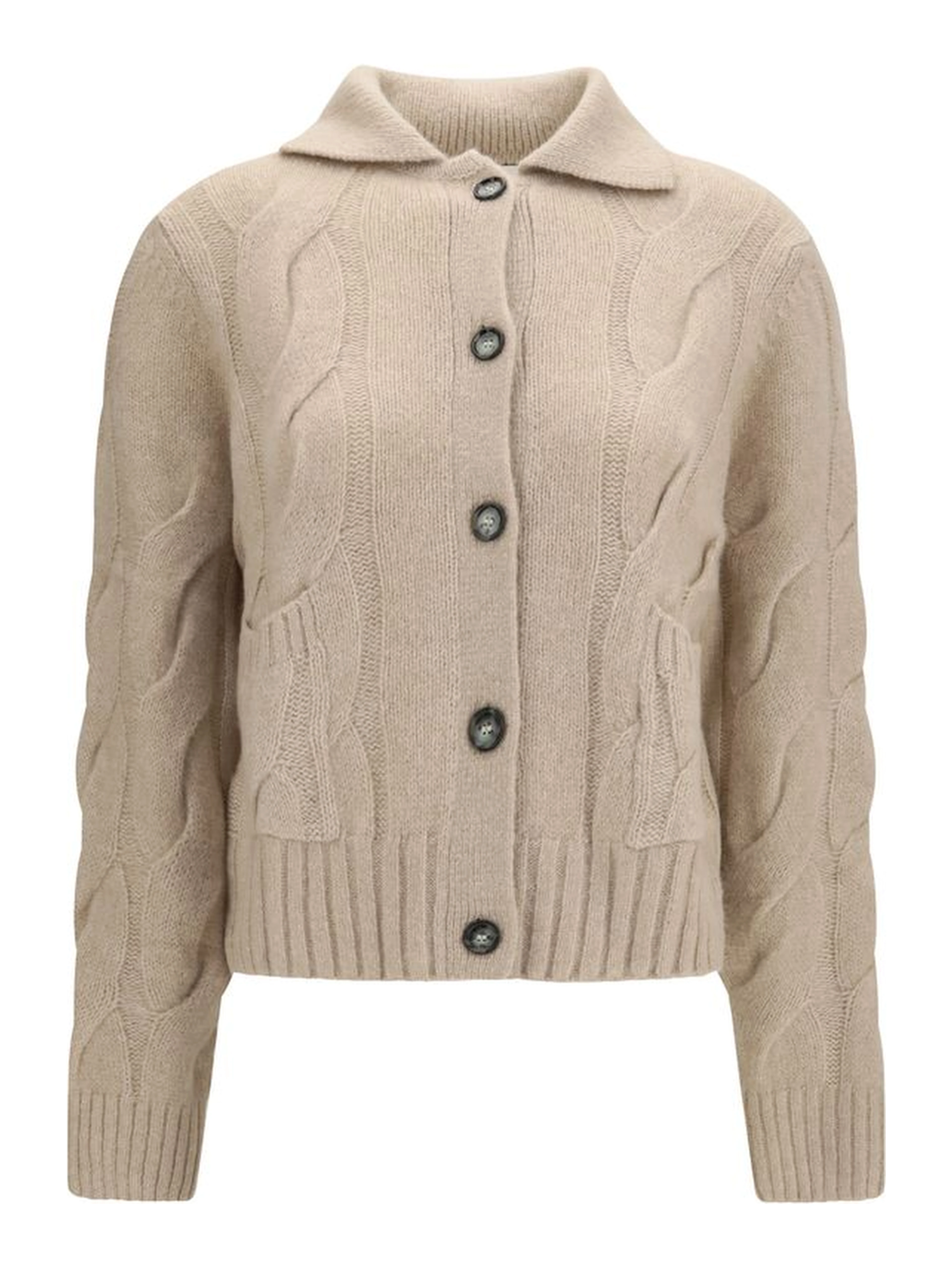 Beige Cashmere Cardigan
