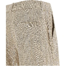 Beige Viscose Casual Pants