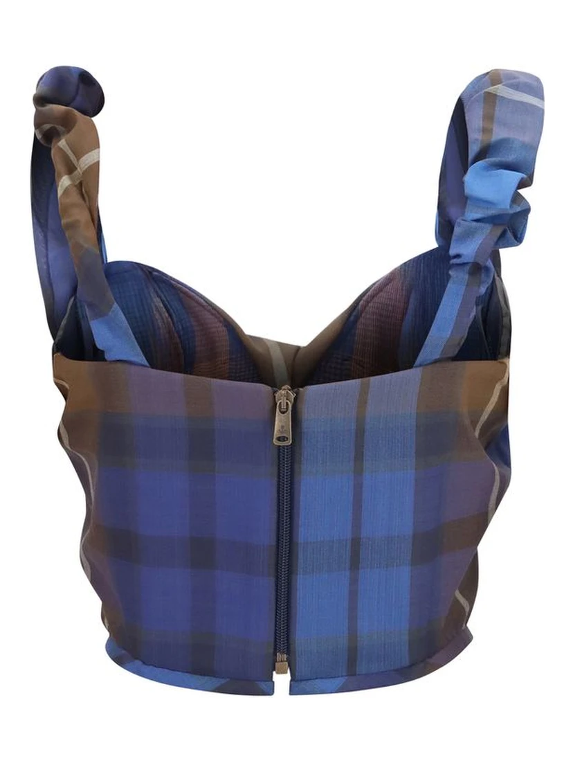 Blue Polyester Corset