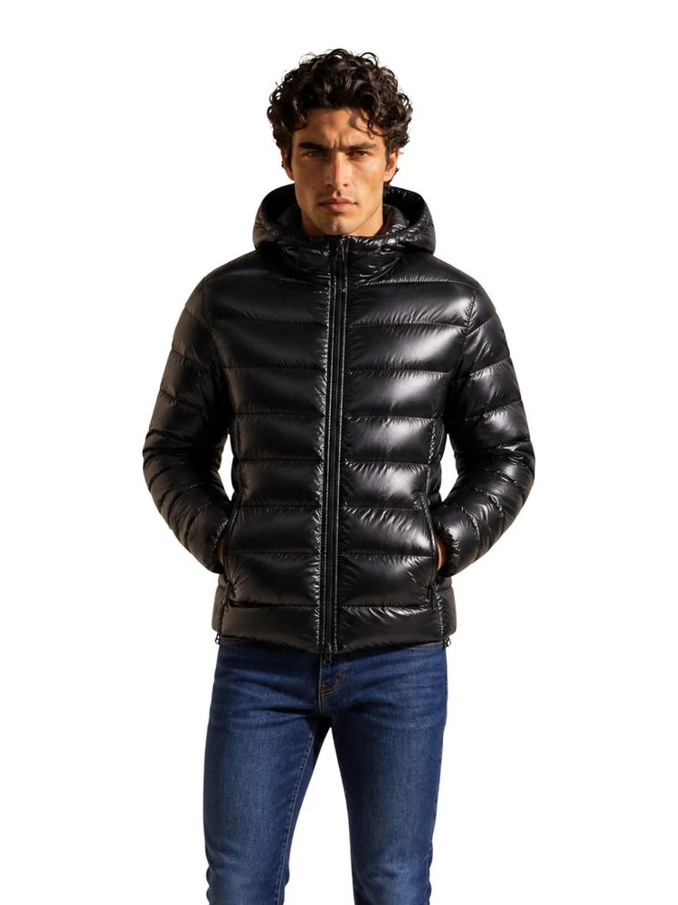 Black Polyamide Full-Length Jacket