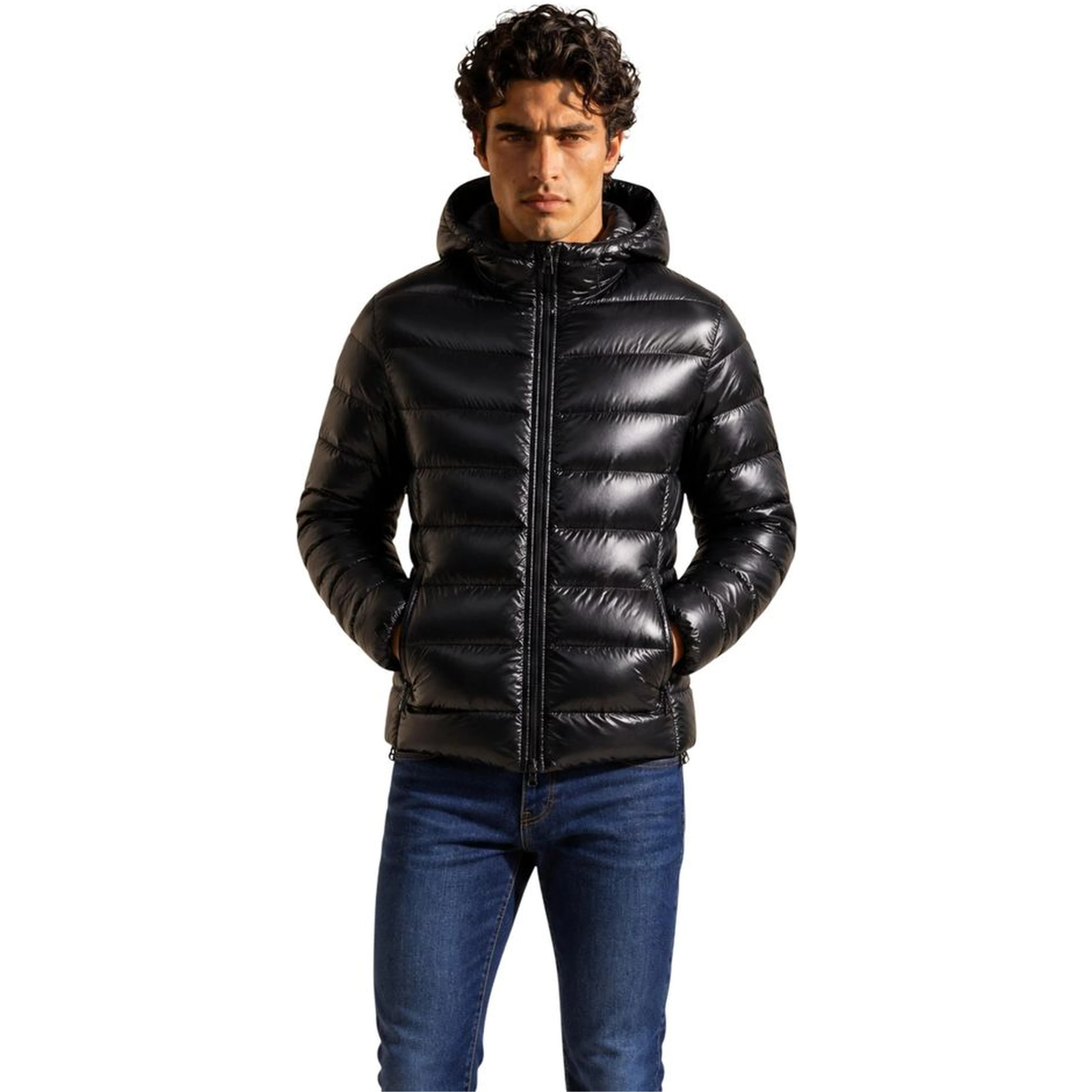 Black Polyamide Full-Length Jacket