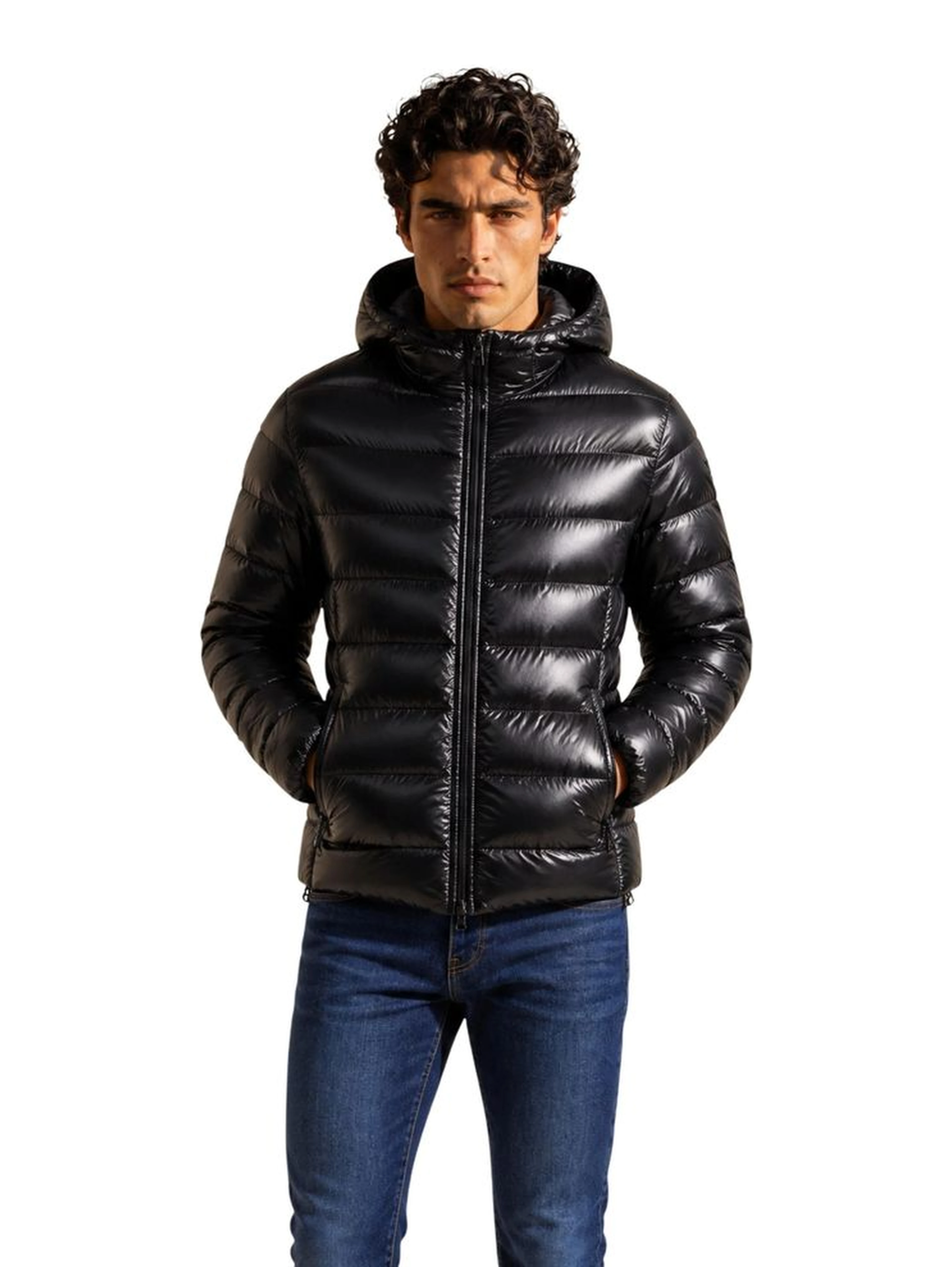 Black Polyamide Full-Length Jacket
