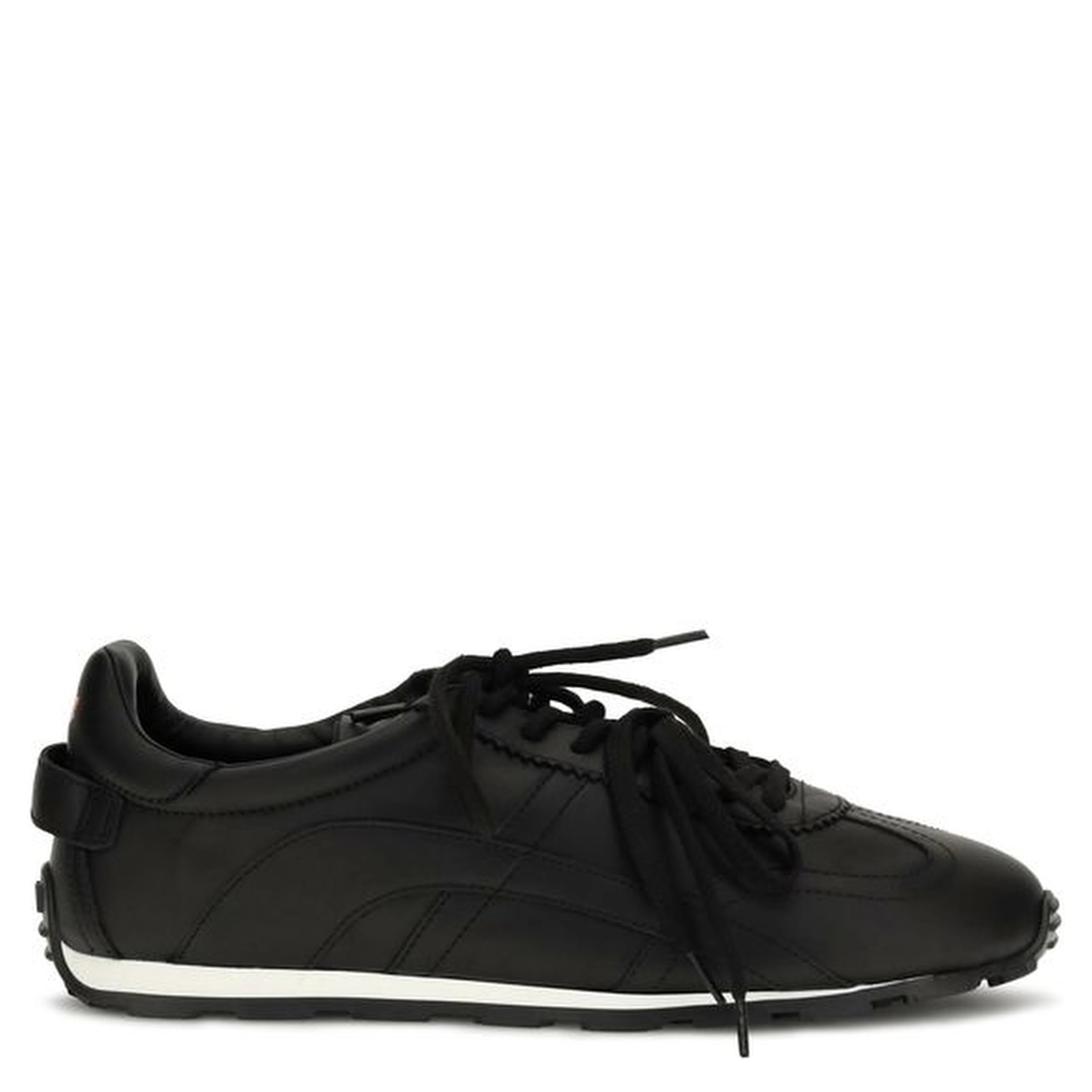 Black Calf Leather Bos Taurus Athletic Sneakers
