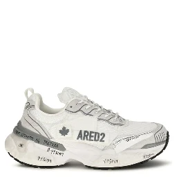 White Polyester Athletic Sneakers