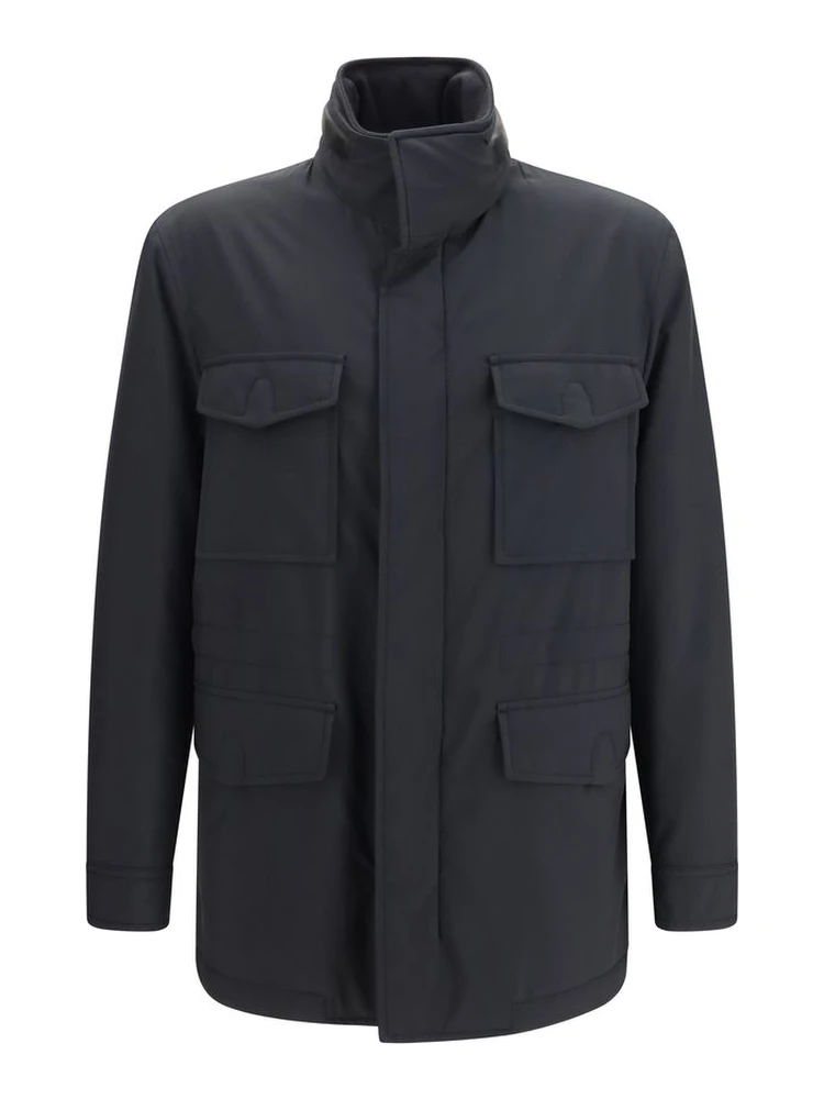 Blue Wool Oves Aries Full-Length Jacket