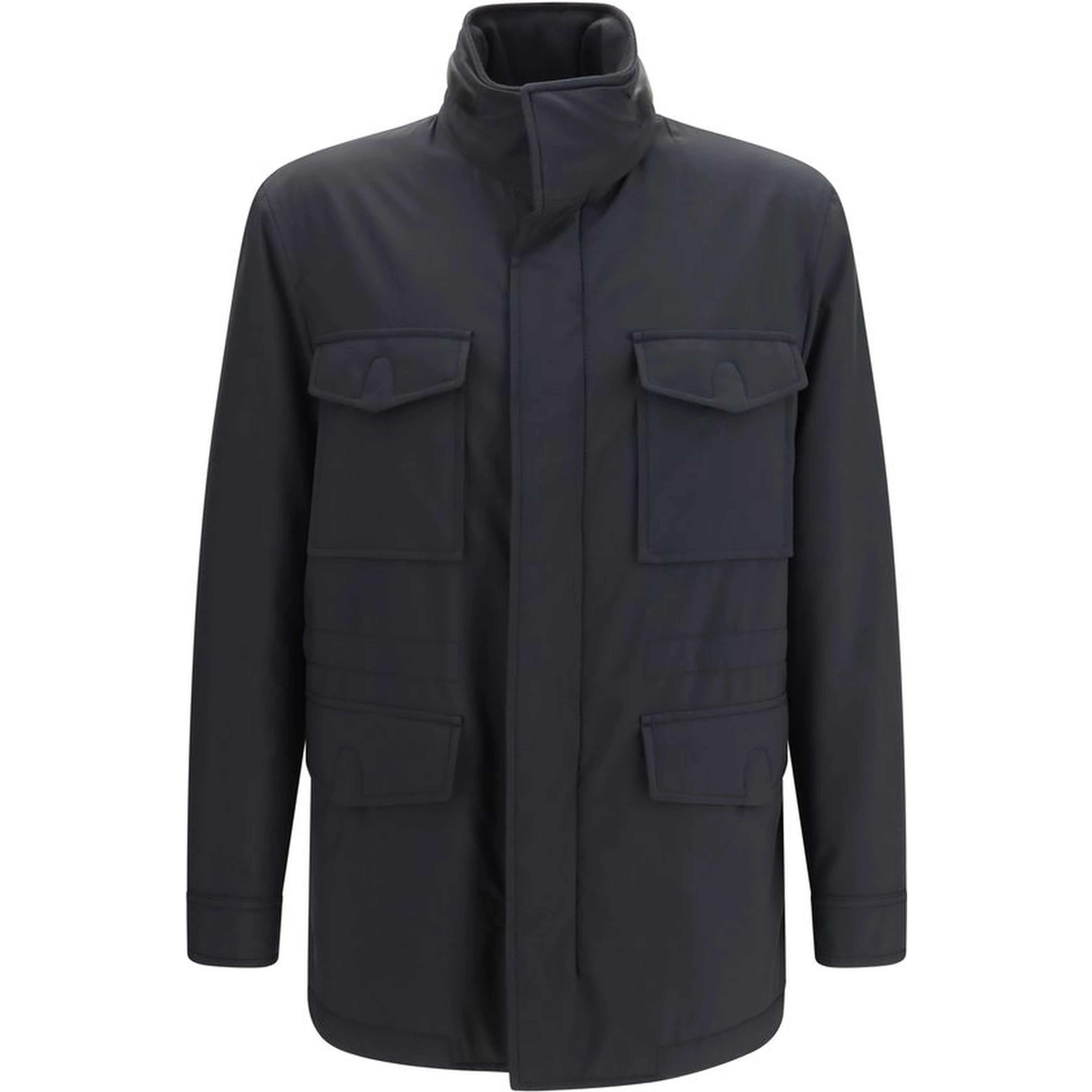 Blue Wool Oves Aries Full-Length Jacket