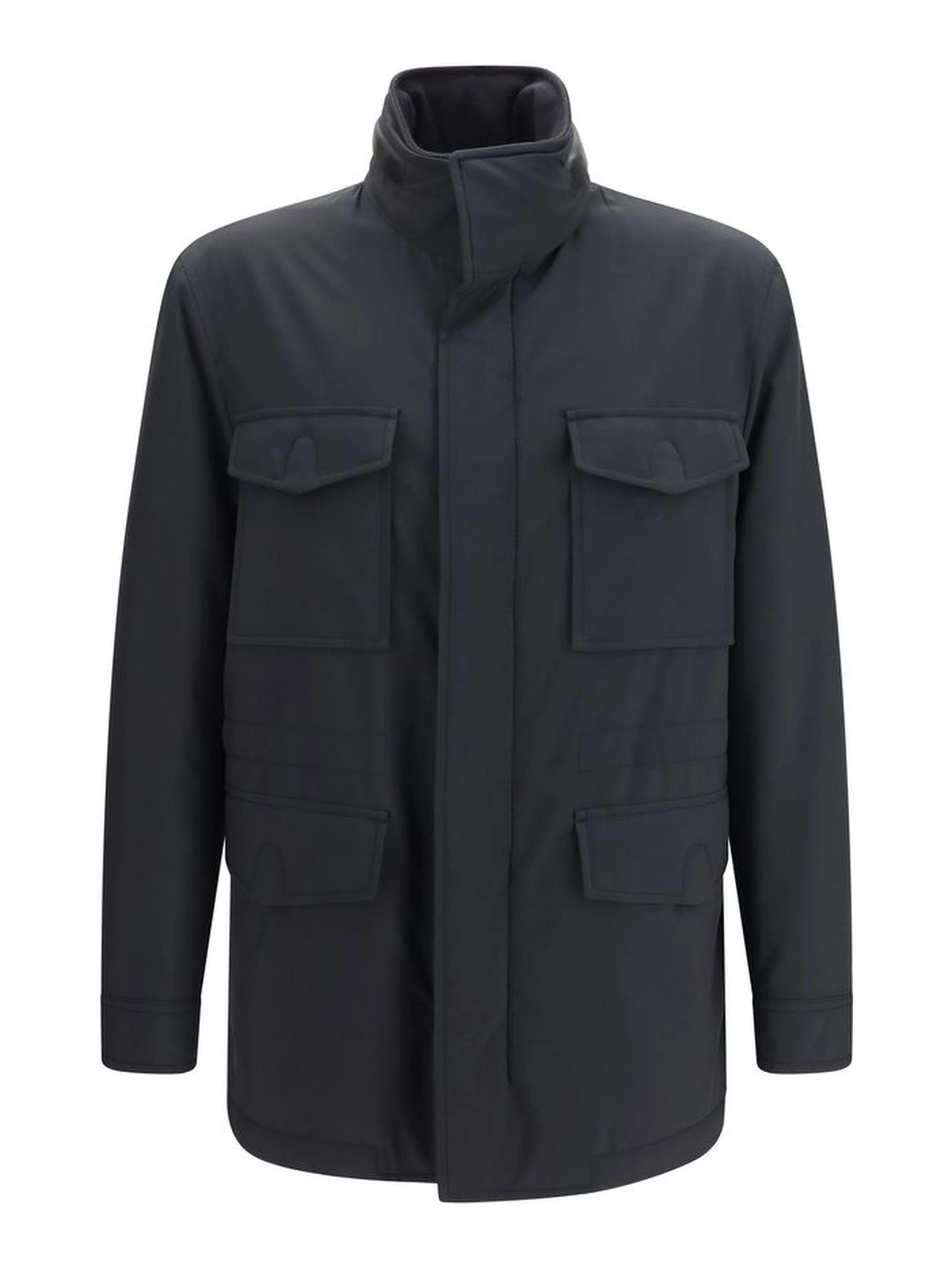 Blue Wool Oves Aries Full-Length Jacket