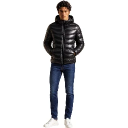 Black Polyamide Full-Length Jacket