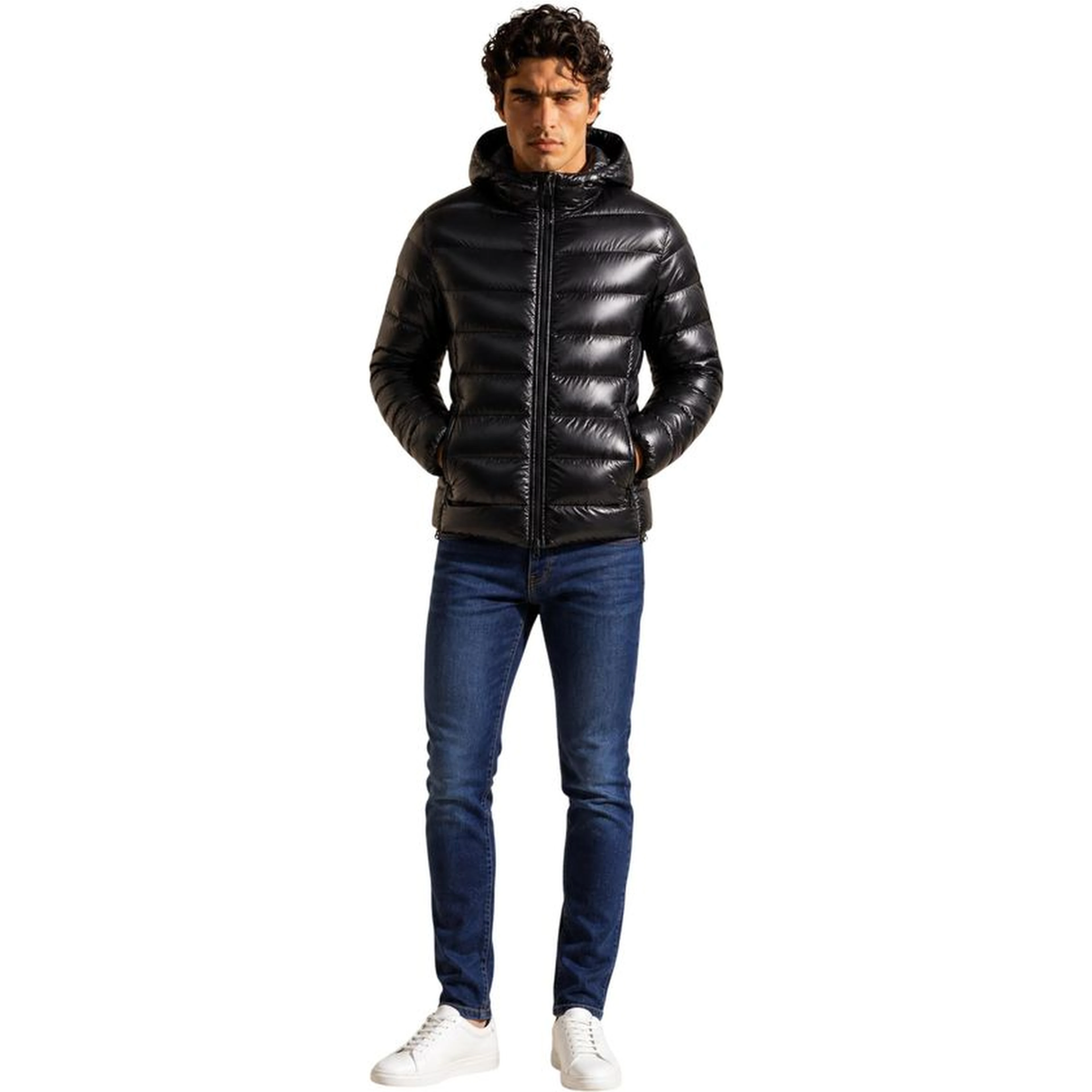 Black Polyamide Full-Length Jacket