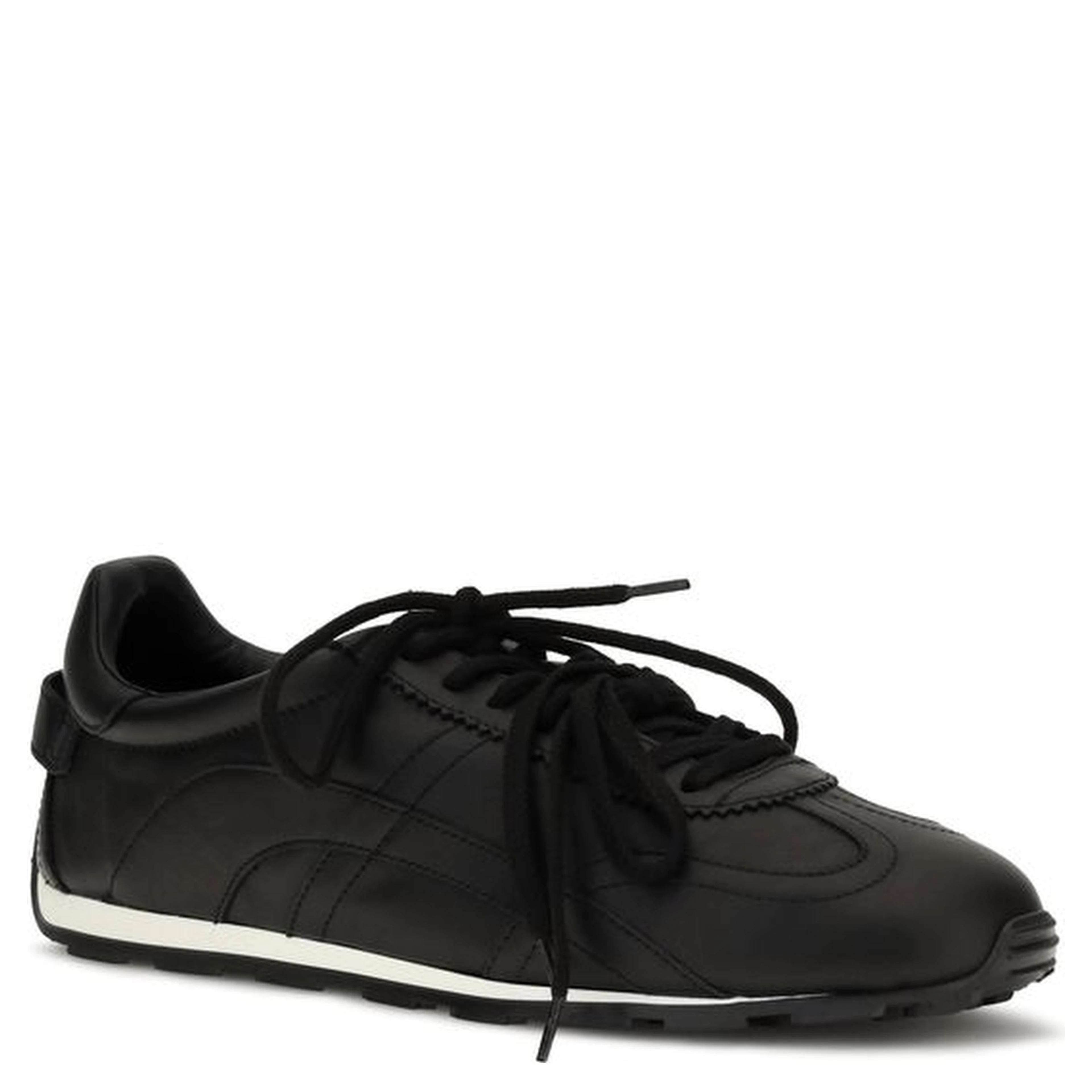 Black Calf Leather Bos Taurus Athletic Sneakers
