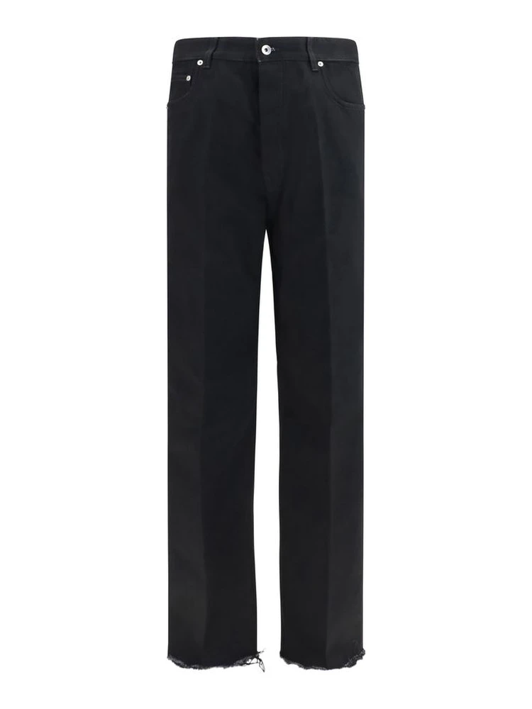 Black Cotton Flared Jeans