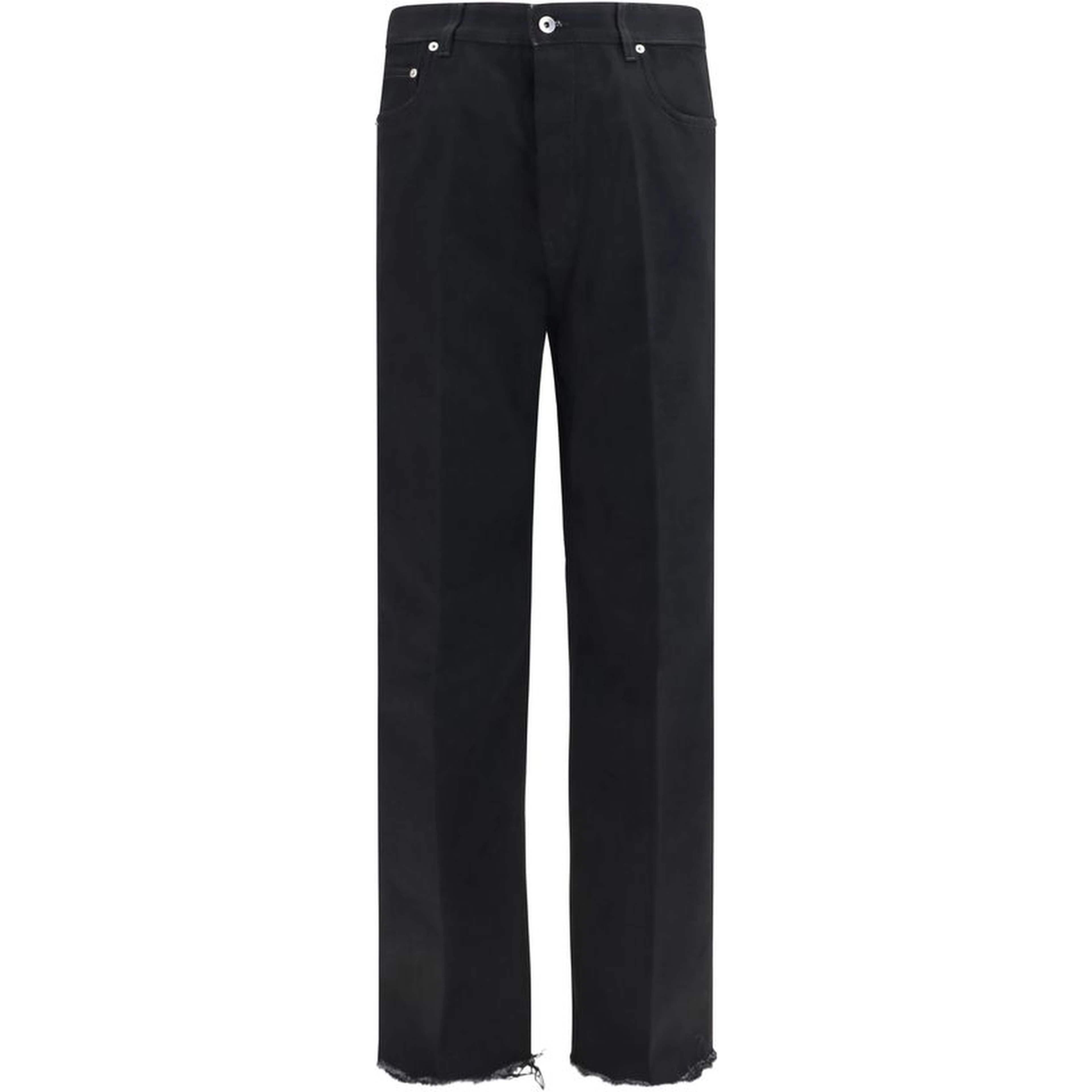 Black Cotton Flared Jeans