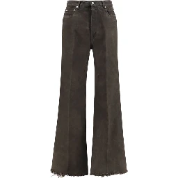 Bicolor Cotton Flared Jeans