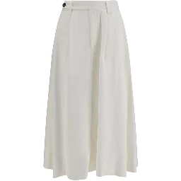 White Viscose Long Skirt