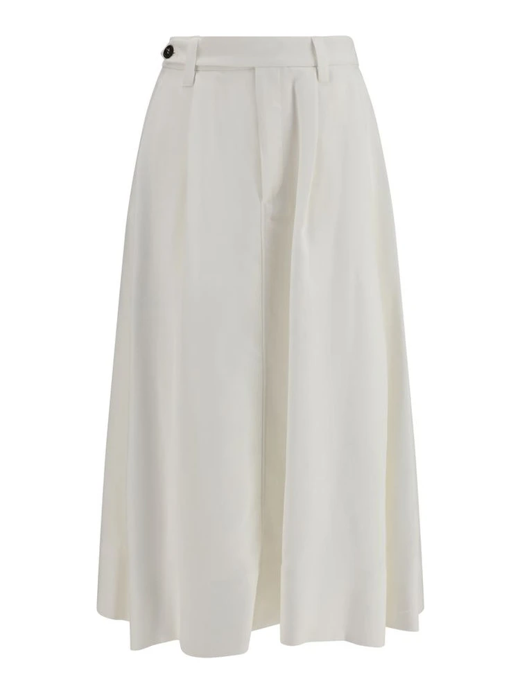 White Viscose Long Skirt