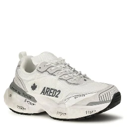 White Polyester Athletic Sneakers