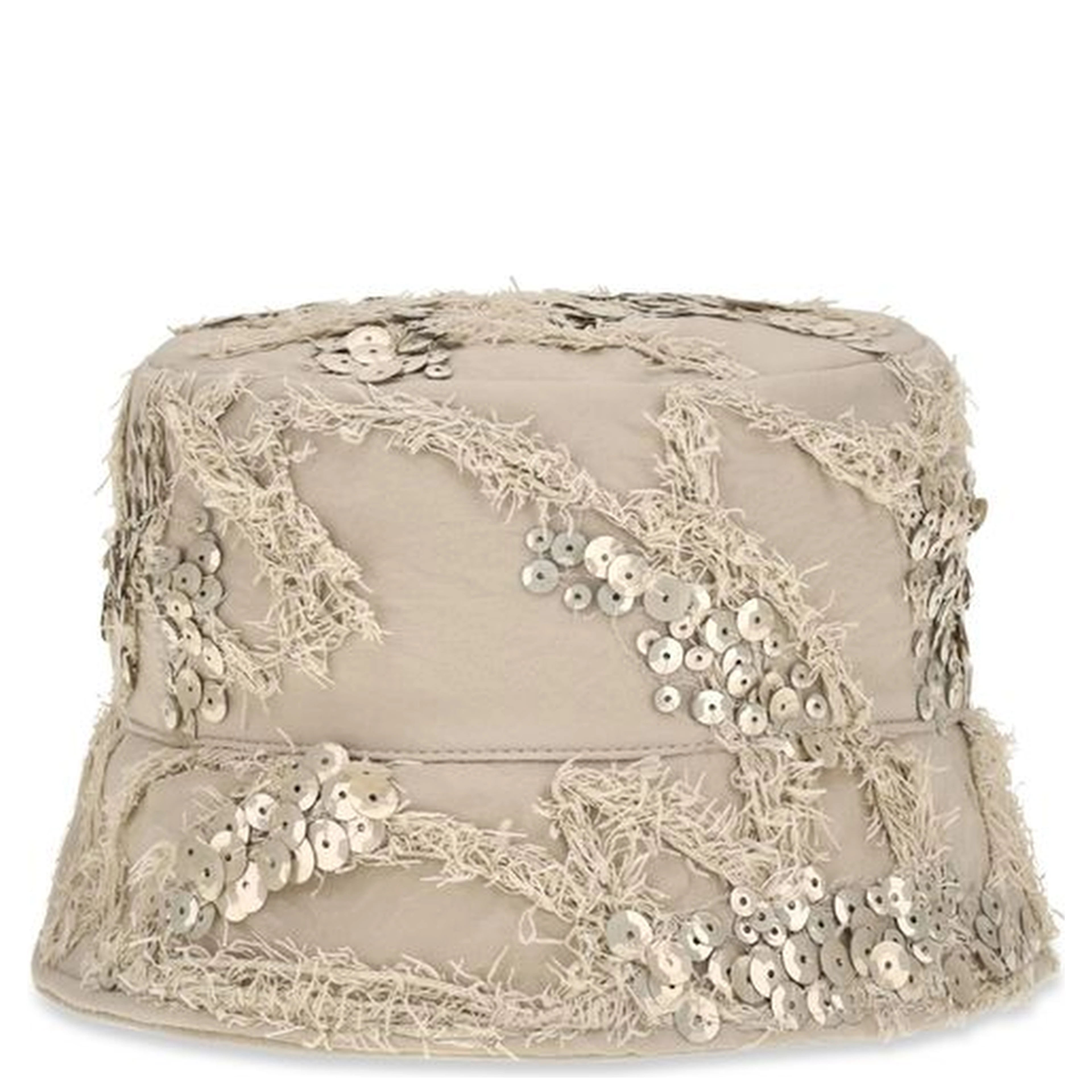 Beige Silk Bucket Hat