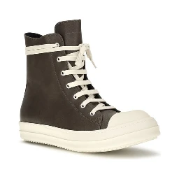 Brown Calf Leather Bos Taurus High Top Sneakers