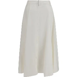 White Viscose Long Skirt