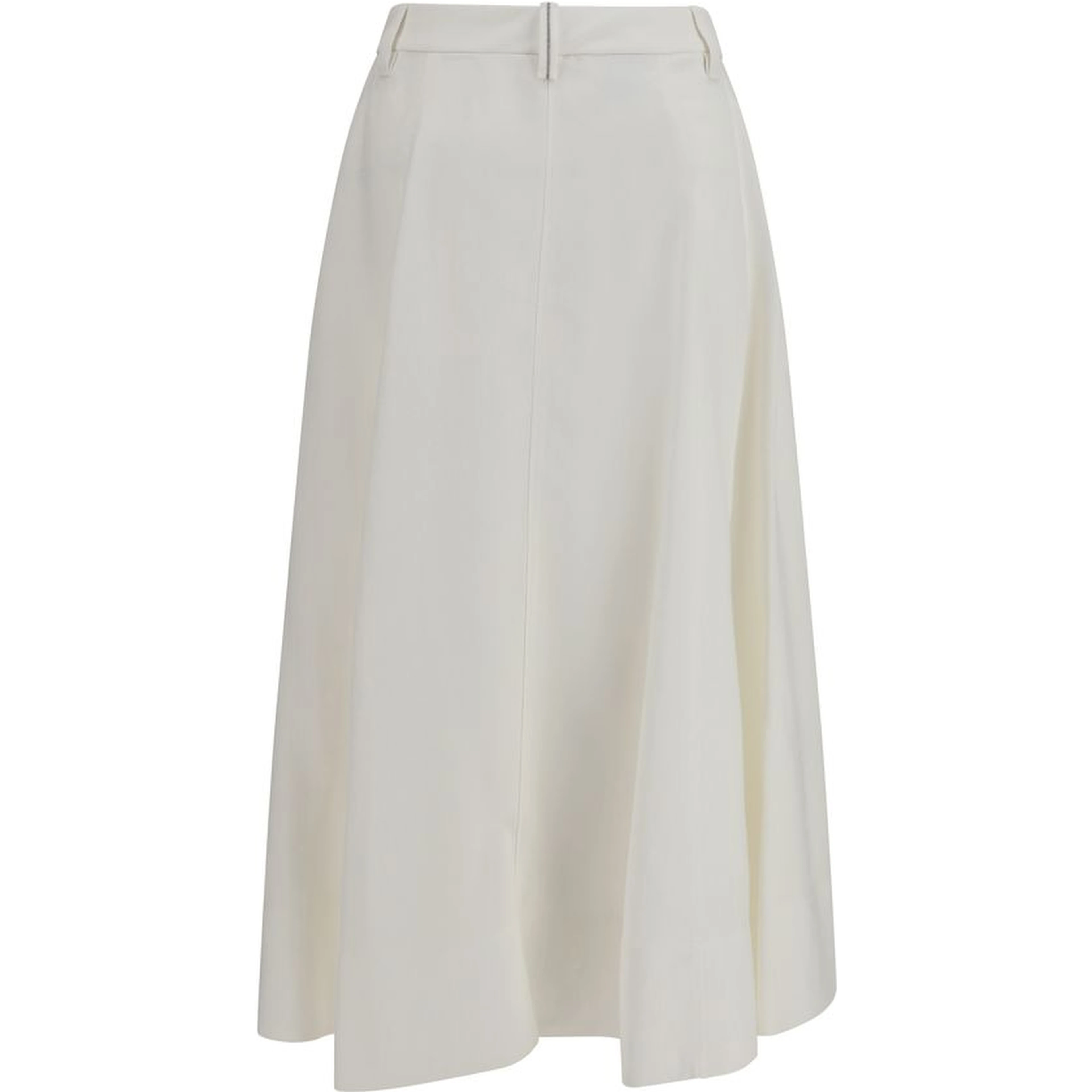 White Viscose Long Skirt