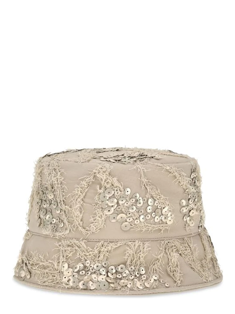 Beige Silk Bucket Hat alternative