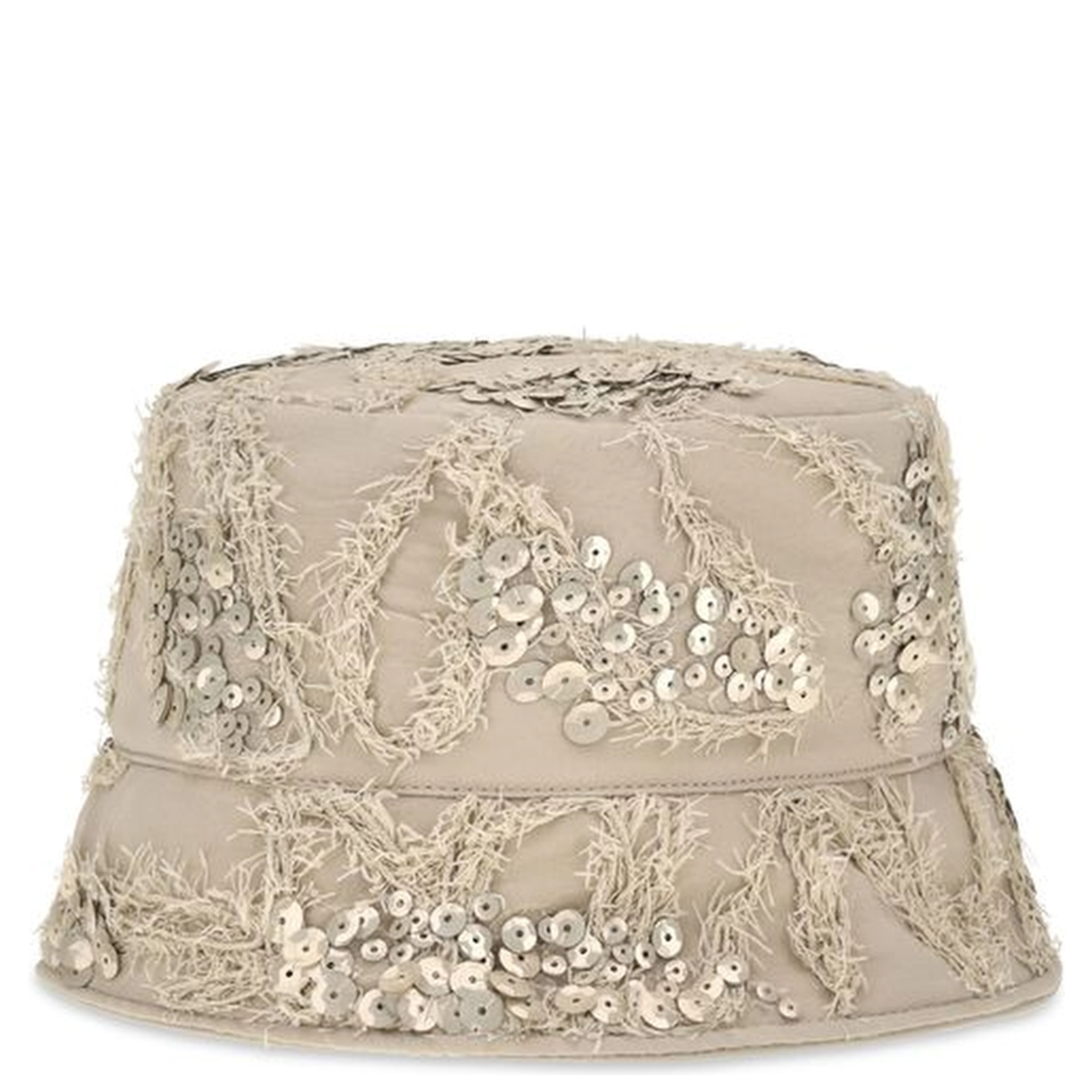 Beige Silk Bucket Hat