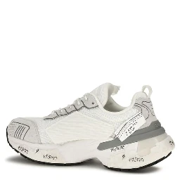 White Polyester Athletic Sneakers