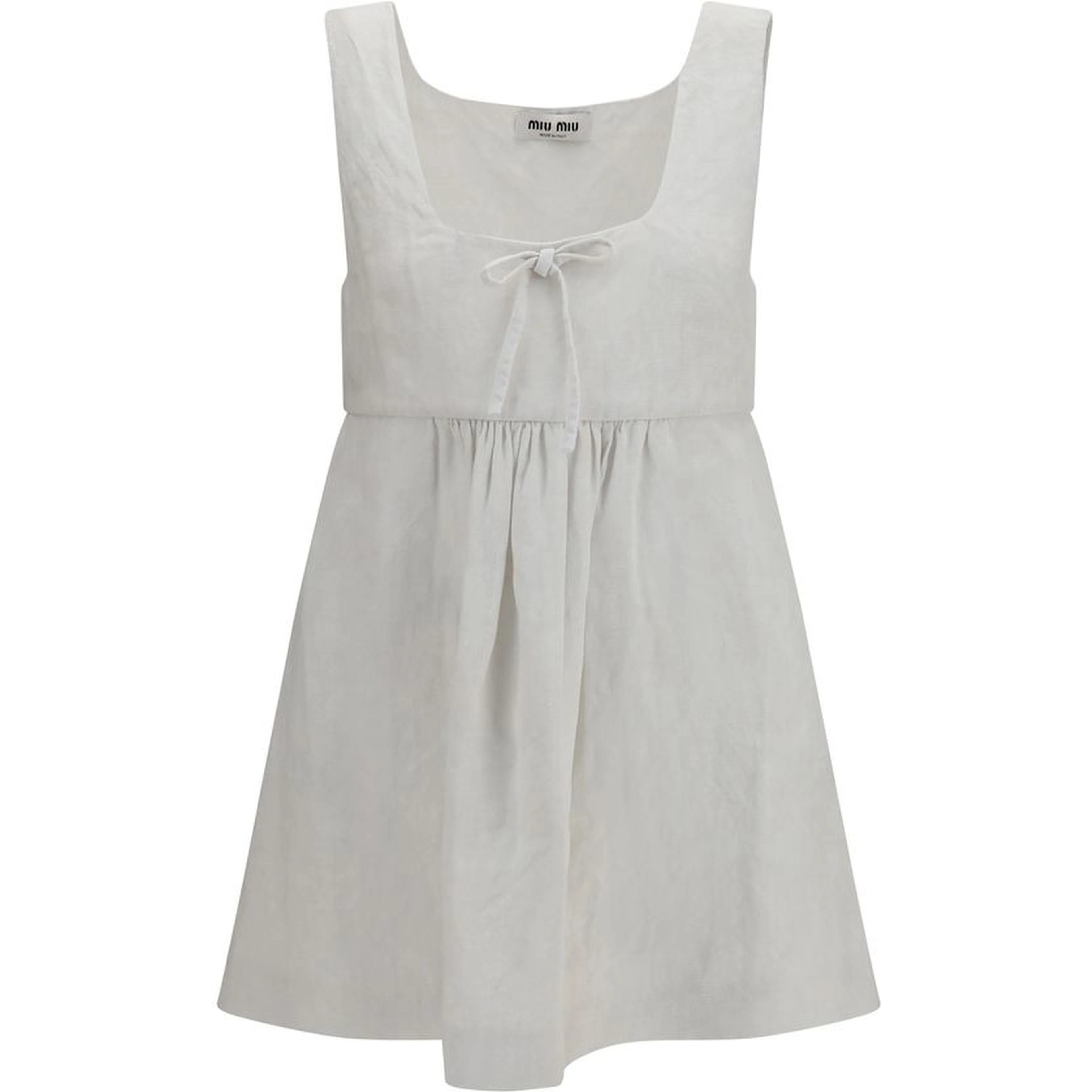White Linen Casual Dress