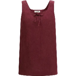 Bordeaux Linen Casual Dress