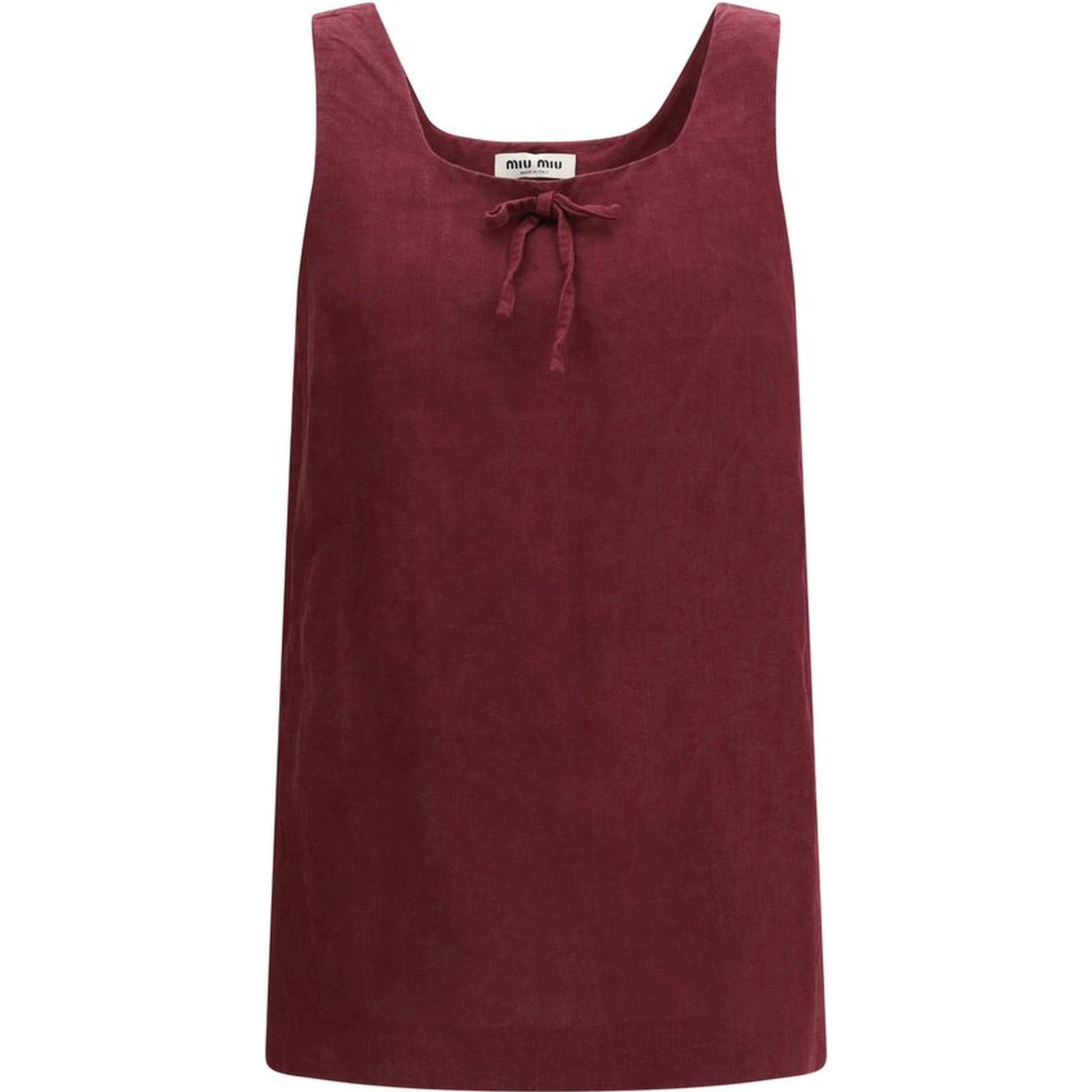 Bordeaux Linen Casual Dress