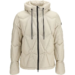Beige Nylon Full-Length Jacket
