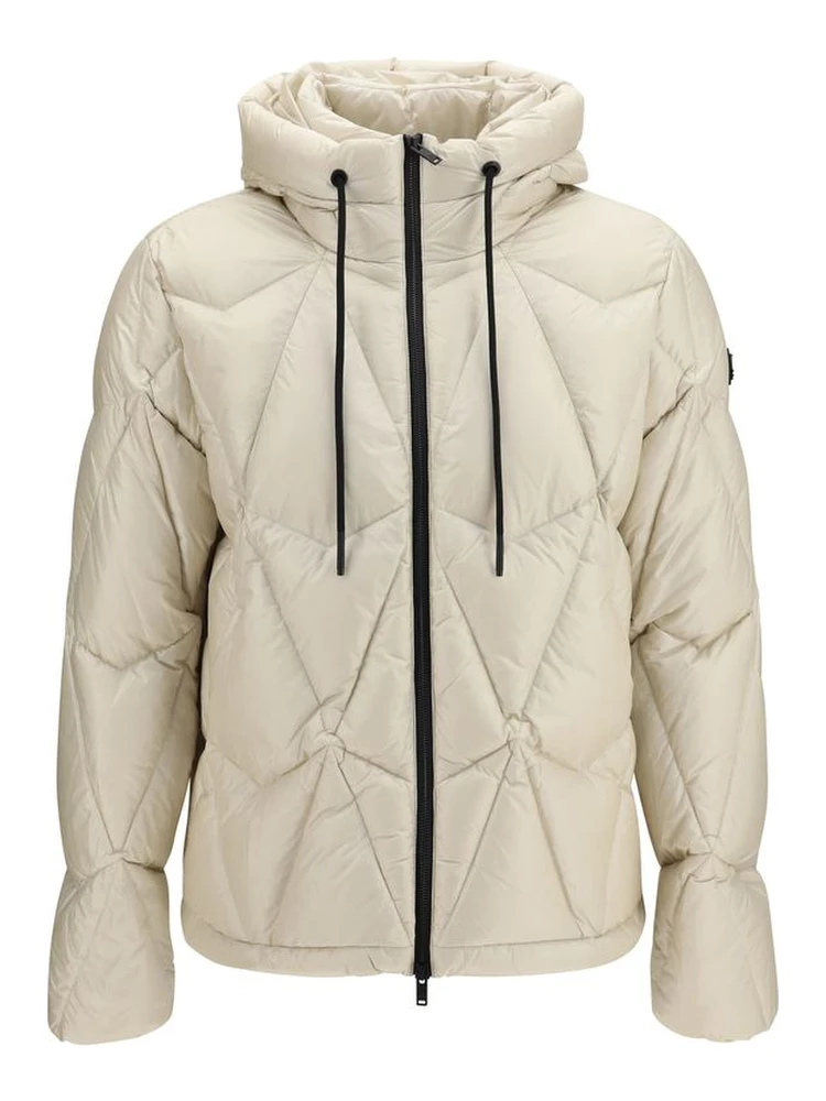 Beige Nylon Full-Length Jacket