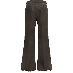 Bicolor Cotton Flared Jeans