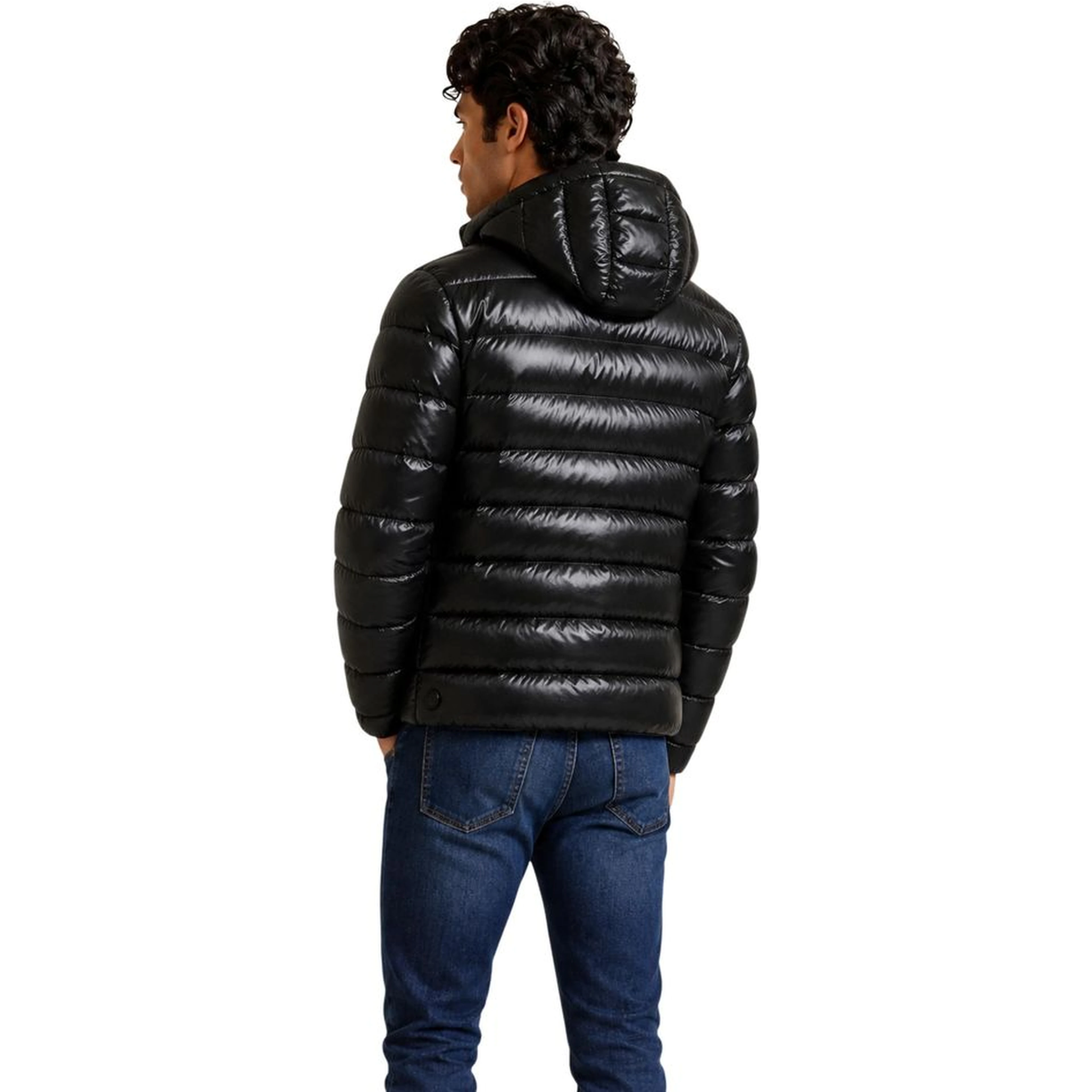 Black Polyamide Full-Length Jacket