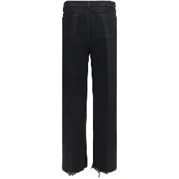 Black Cotton Flared Jeans
