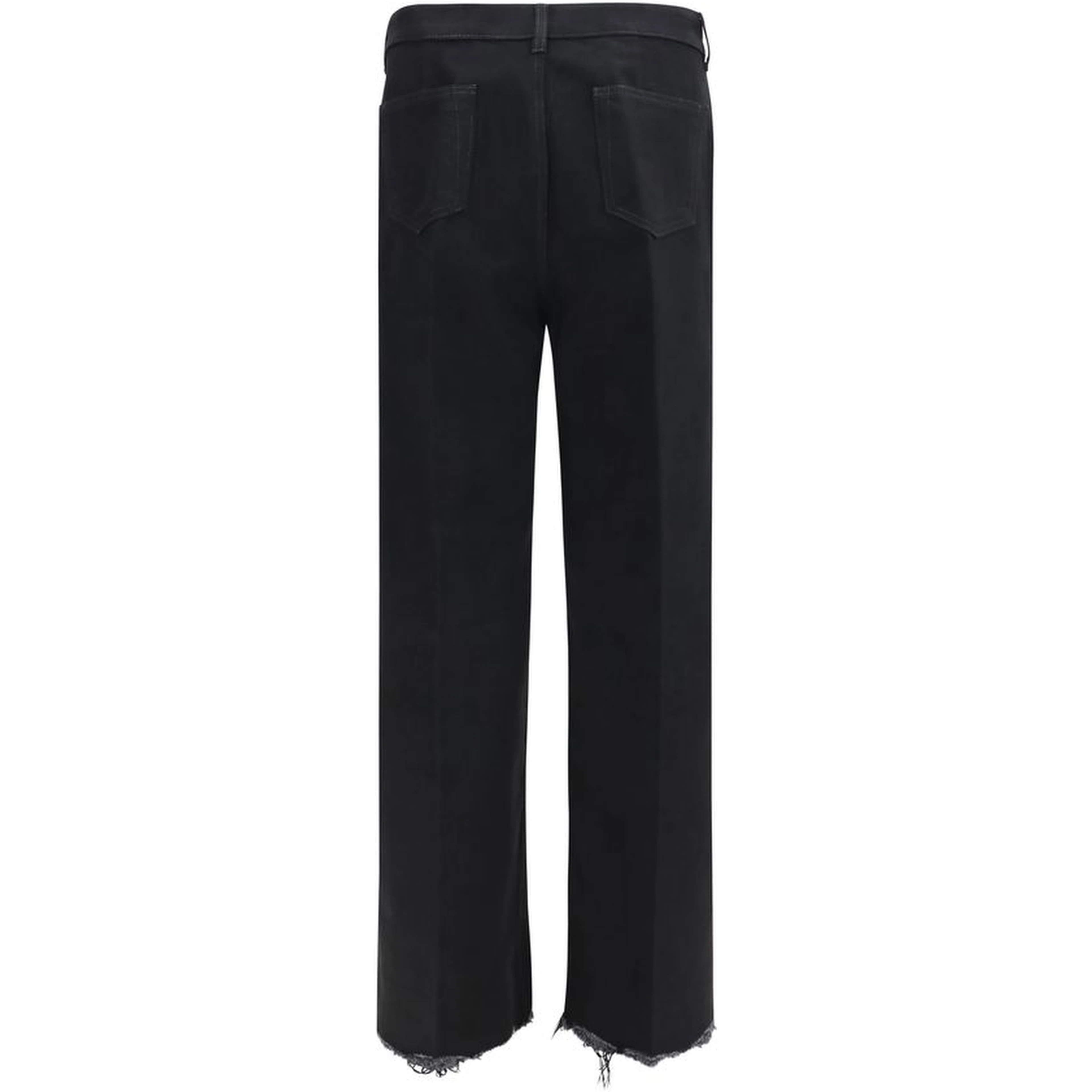 Black Cotton Flared Jeans