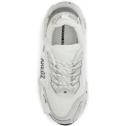 White Polyester Athletic Sneakers