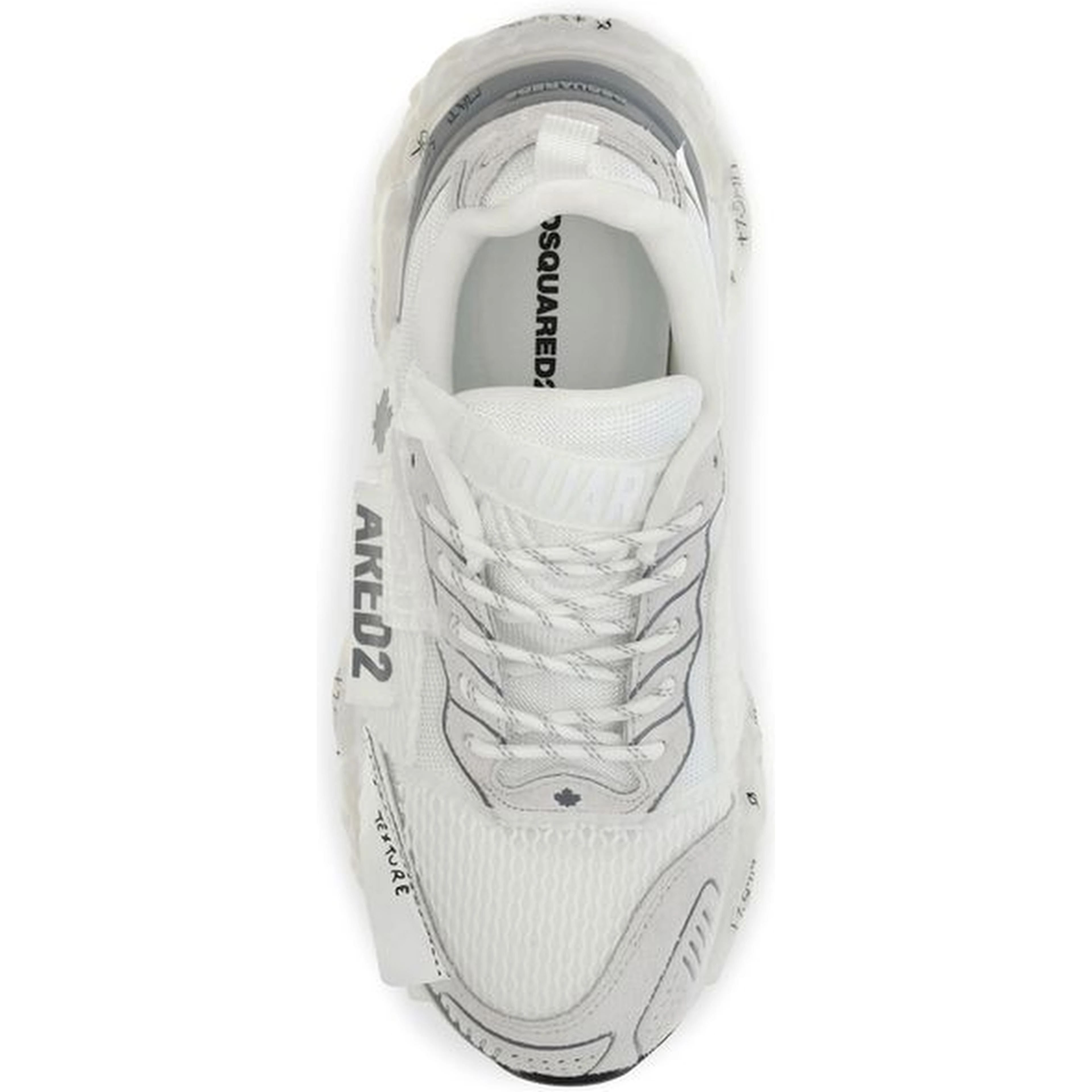 White Polyester Athletic Sneakers