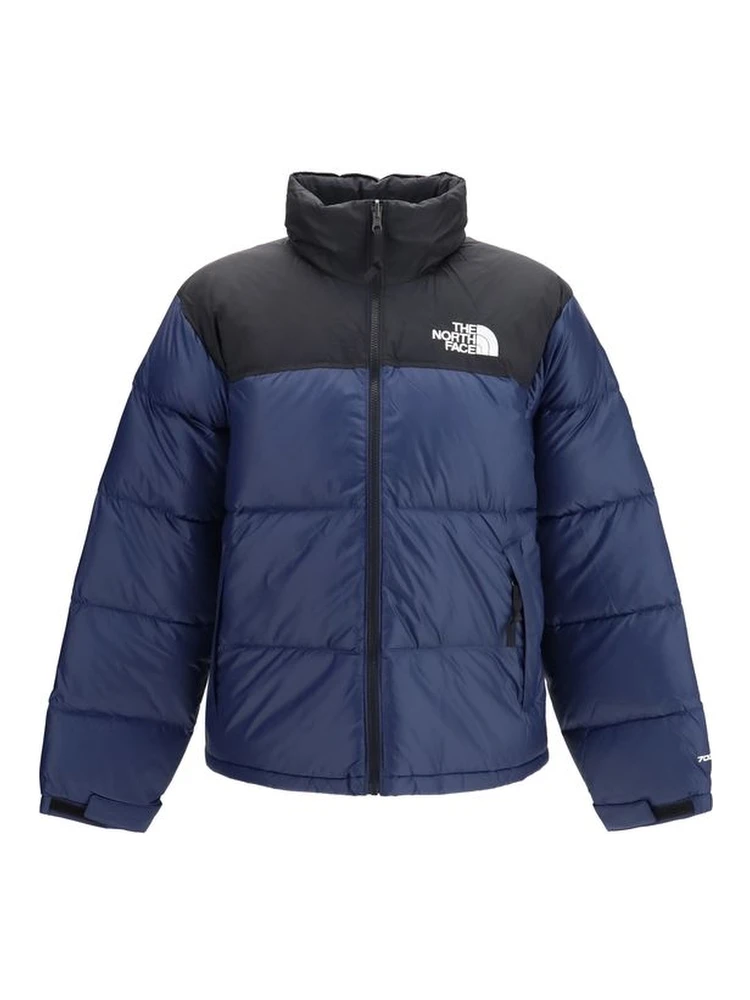 Blue Nylon Full-Length Jacket