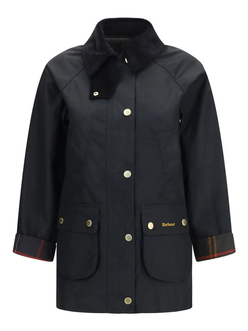 Black Cotton Full-Length Jacket