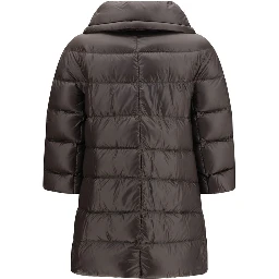 Gray Polyester Full-Length Jacket